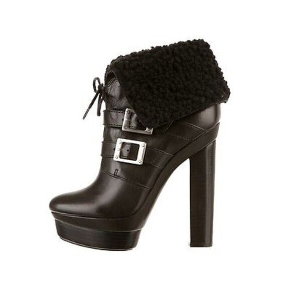 Rachel Zoe Shearling Black Booties - Picture 1 of 3